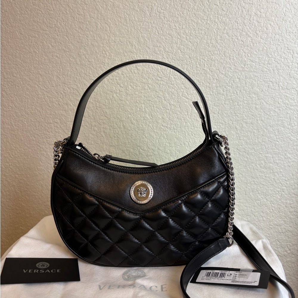 Versace Black Quilted Women's Bag